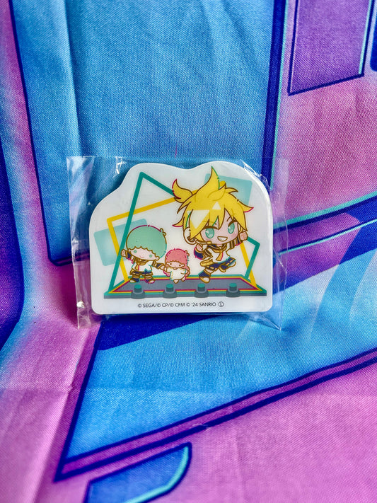 Acrylic Badge - Project Sekai Colorful Stage ft. Hatsune Miku x Sanrio - Len x Little Twin Stars