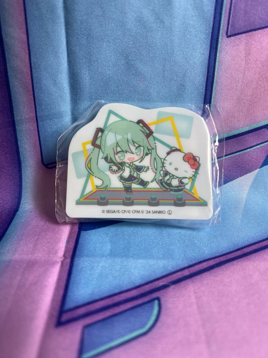 Acrylic Badge - Project Sekai Colorful Stage ft. Hatsune Miku x Sanrio - Miku x Hello Kitty