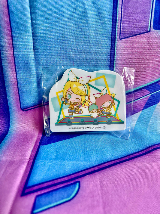 Acrylic Badge - Project Sekai Colorful Stage ft. Hatsune Miku x Sanrio - Rin Kagamine x Little Twin Stars