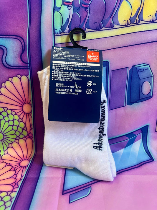 White Socks - Ado x Sanrio Collaboration - Adorozatorumary - 19-24cm (Size 34-37) - New
