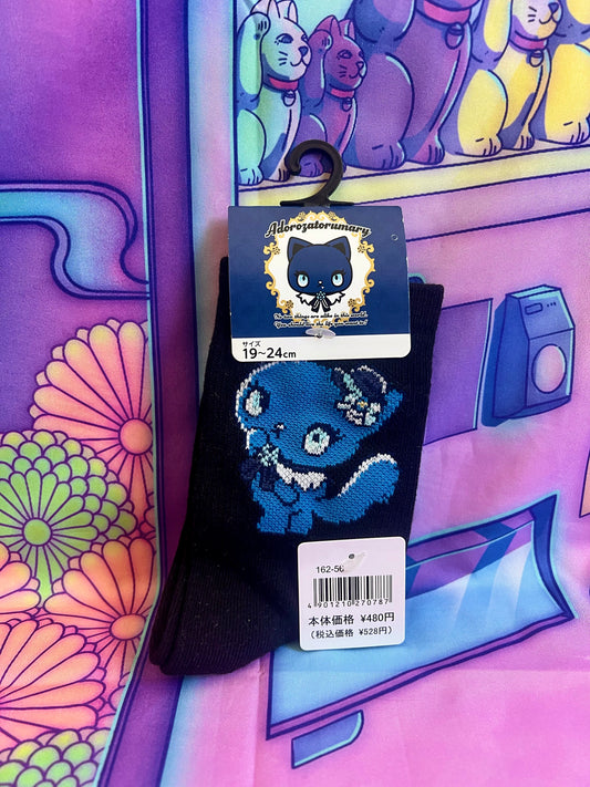 Black socks - Ado x Sanrio collaboration - Adorozatorumary - 19-24cm (Size 34-37) - New