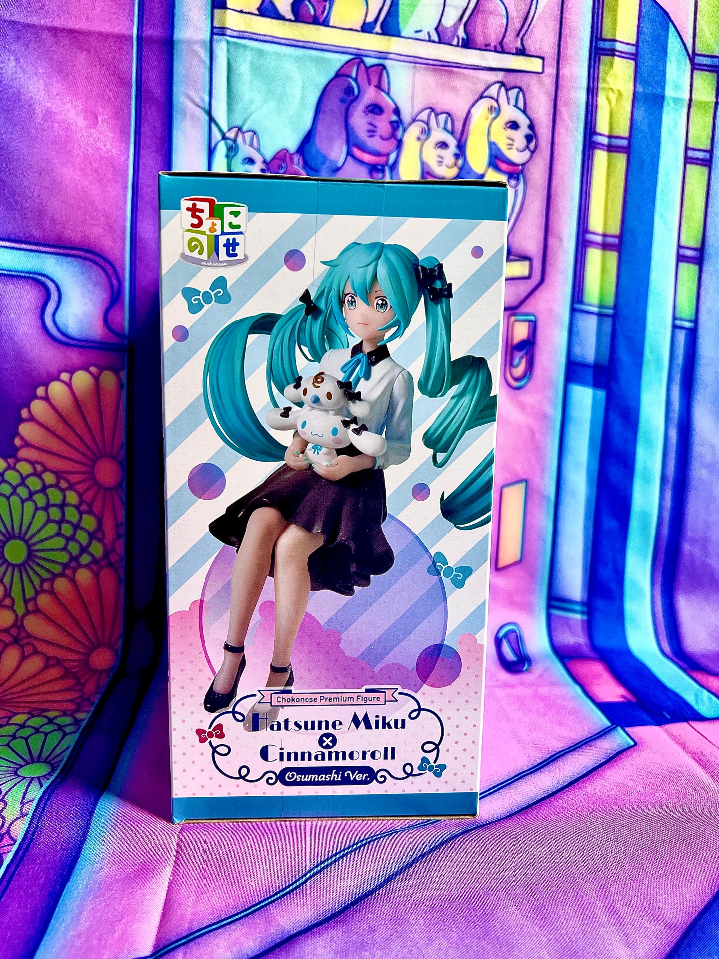 Figurine - Hatsune Miku x Cinnamoroll - Premium Chokonose Figure - Sumashi Ver. - SEGA - 14cm