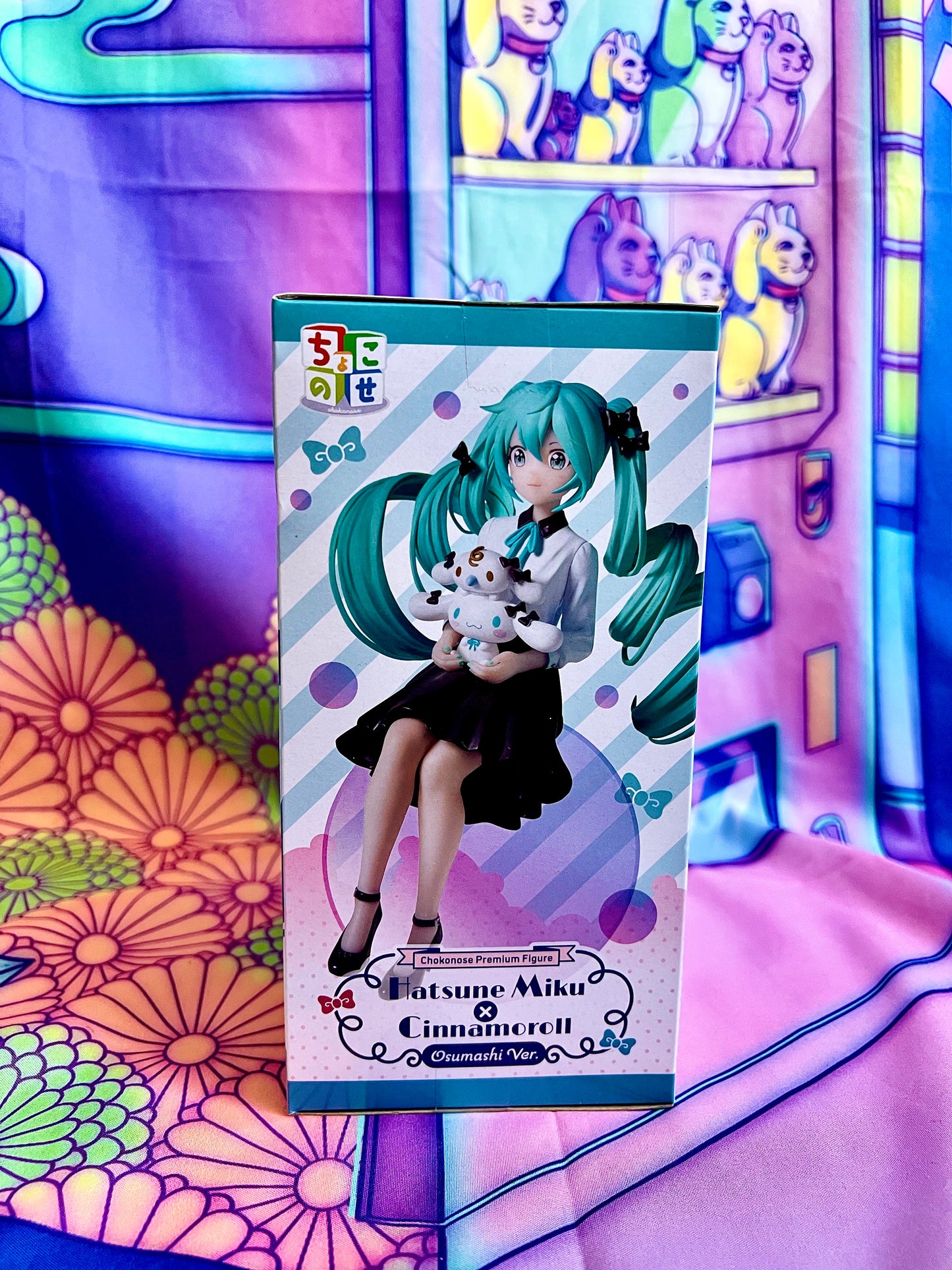 Figurine - Hatsune Miku x Cinnamoroll - Premium Chokonose - Sumashi Ver - SEGA - 14cm