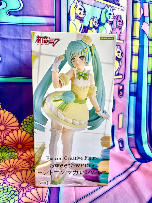 Figurine - Hatsune Miku - Exceed Creative - Sweet Sweets - Lemon Macaron ver - FuRyu - 21cm - New
