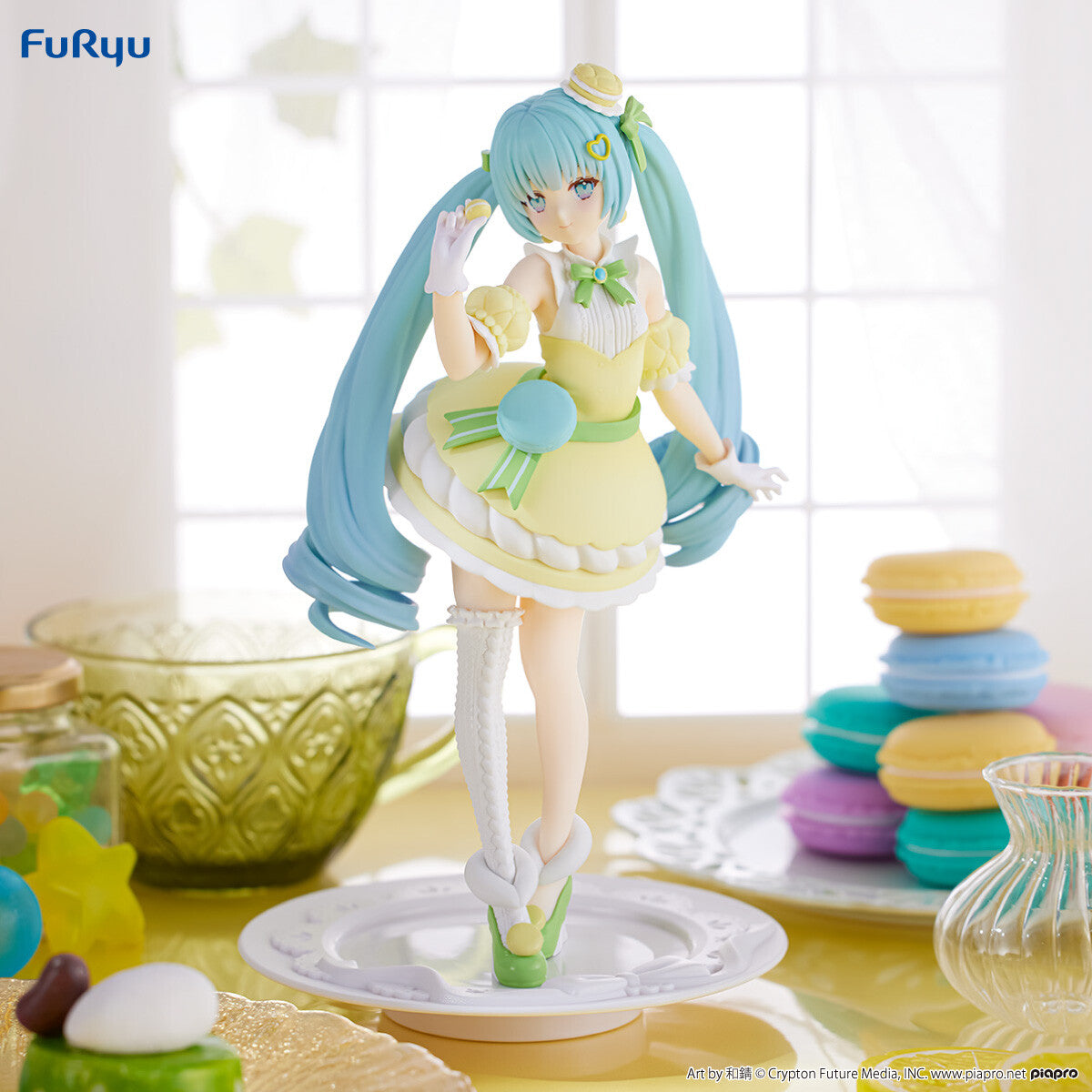Figurine - Hatsune Miku - Exceed Creative - Sweet Sweets - Citron Macaron ver - FuRyu - 21cm - Neuve