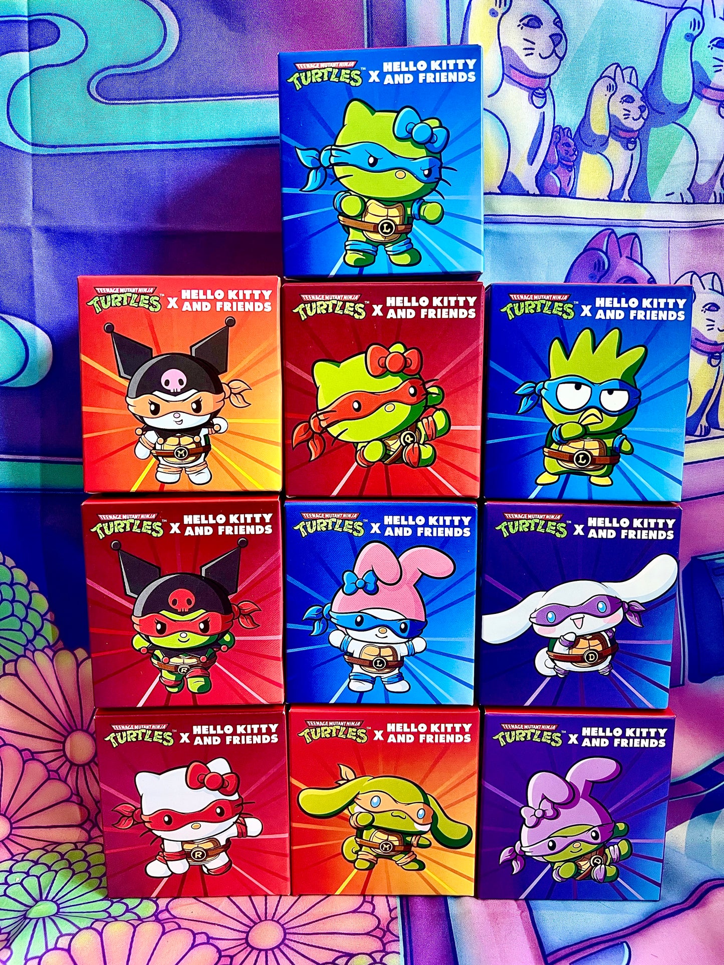 Figurine - Hello Kitty x Tortues Ninja (TNMT) - Set Complet de 10 - McDonald's 2025 x Sanrio