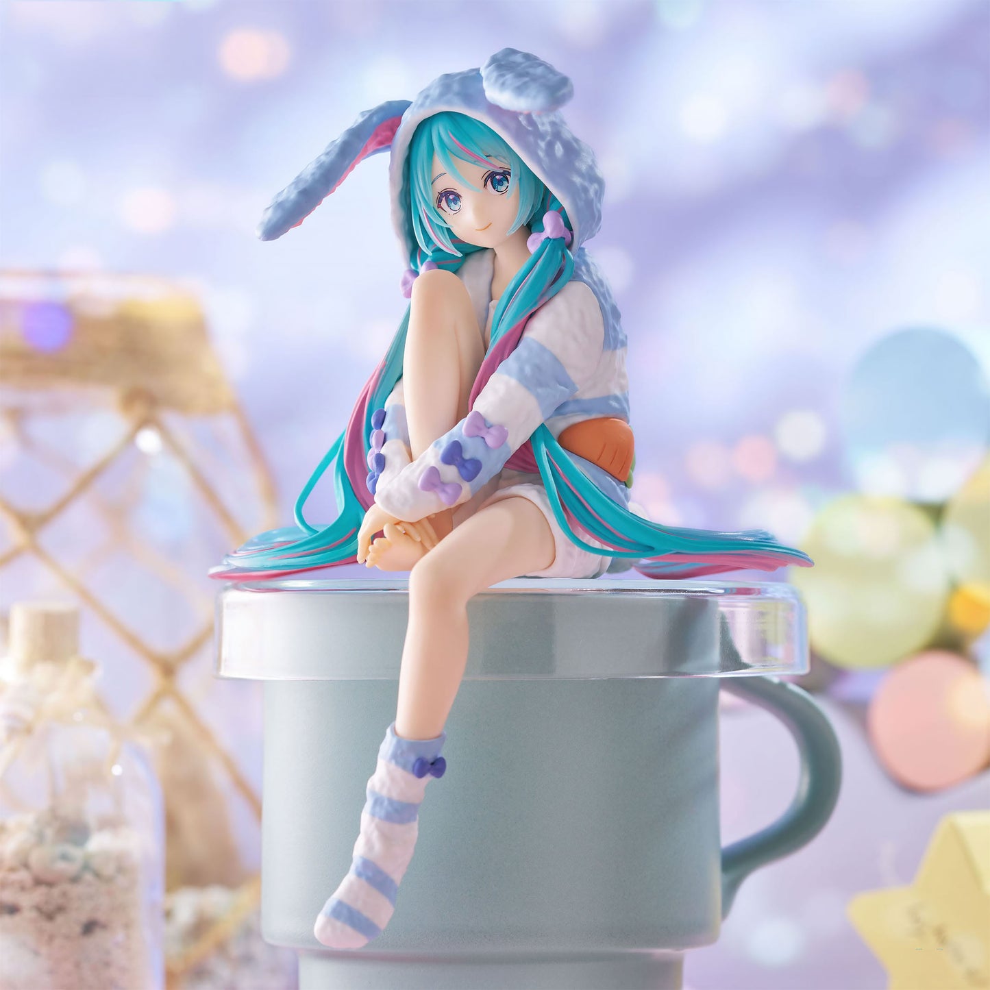 Figurine - Hatsune Miku - Noodle Stopper Figure - Usamimi Pajama Blue - 14cm