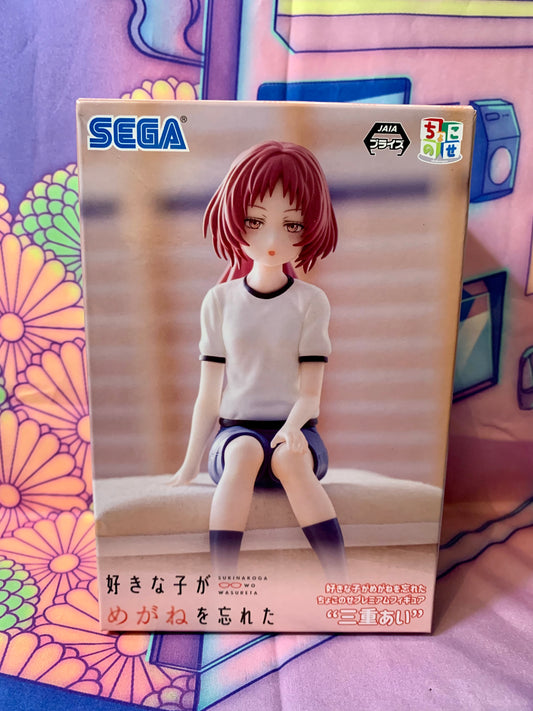 The Girl I Like Forgot Her Glasses Figure - Mie Ai - Premium Chokonose Figure - SEGA - New