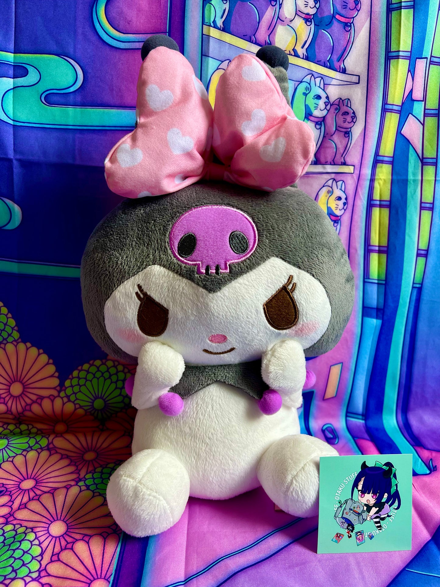 Grosse Peluche / Big Plush - Kuromi - My Melody Ear - Sanrio x Furyu - 36 cm - Neuve