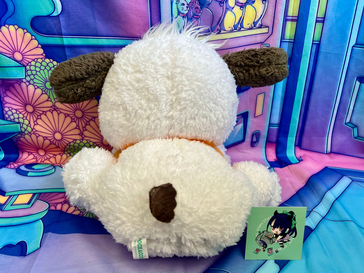 Grosse Peluche / Big Plush - Pochacco Fluffy Orange Tee Shirt - Sanrio - 20x25 cm - Occasion