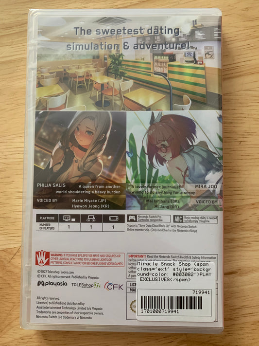 Nintendo switch game - Miracle Snack Shop - Visual Novel (English language) - Play-asia exclusive - New