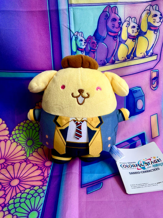 Plush Keychain - Project Sekai Colorful Stage ft. Hatsune Miku x Sanrio - Leo/Need - Pompompurin x Saki - Sega - 15cm