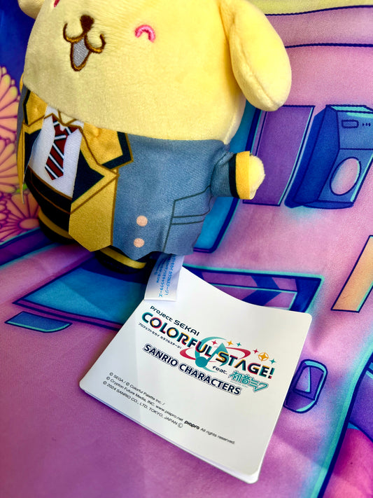 Plush Keychain - Project Sekai Colorful Stage ft. Hatsune Miku x Sanrio - Leo/Need - Pompompurin x Saki - Sega - 15cm