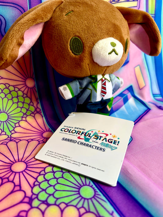 Plush Keychain - Project Sekai Colorful Stage ft. Hatsune Miku x Sanrio - Leo/Need - Sugarbunnies x Shiho (Brown) - Sega - 15cm