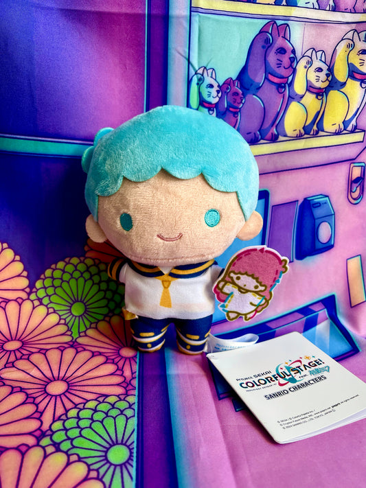 Plush Keychain - Project Sekai Colorful Stage ft. Hatsune Miku x Sanrio - Little Twin Stars x Len - Sega - 15cm