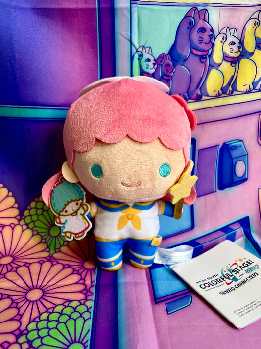 Plush Keychain - Project Sekai Colorful Stage ft. Hatsune Miku x Sanrio - Little Twin Stars x Rin - Sega - 15cm