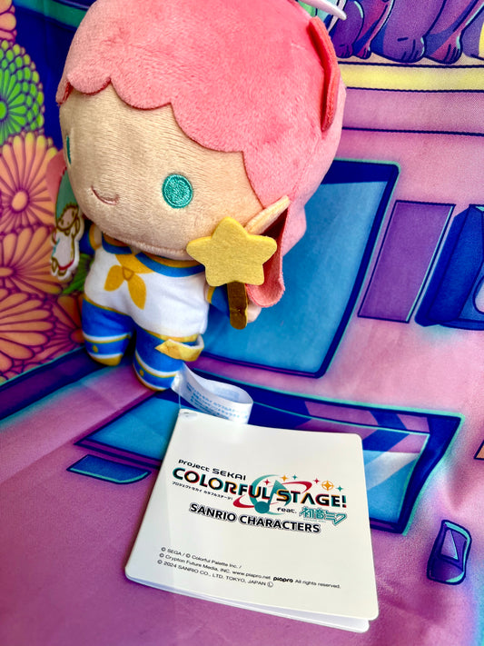 Plush Keychain - Project Sekai Colorful Stage ft. Hatsune Miku x Sanrio - Little Twin Stars x Rin - Sega - 15cm