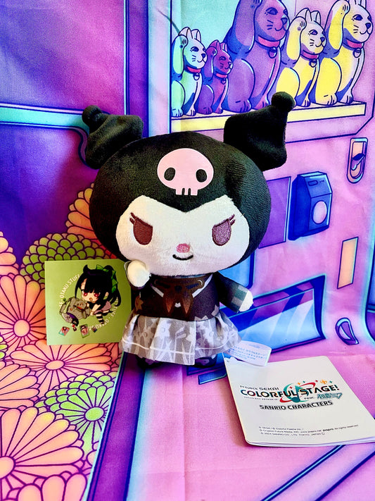 Plush Keychain - Project Sekai Colorful Stage ft. Hatsune Miku x Sanrio - Nightcord at 25 - Kuromi x Ena - Sega - 15cm