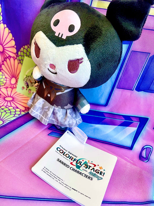 Plush Keychain - Project Sekai Colorful Stage ft. Hatsune Miku x Sanrio - Nightcord at 25 - Kuromi x Ena - Sega - 15cm