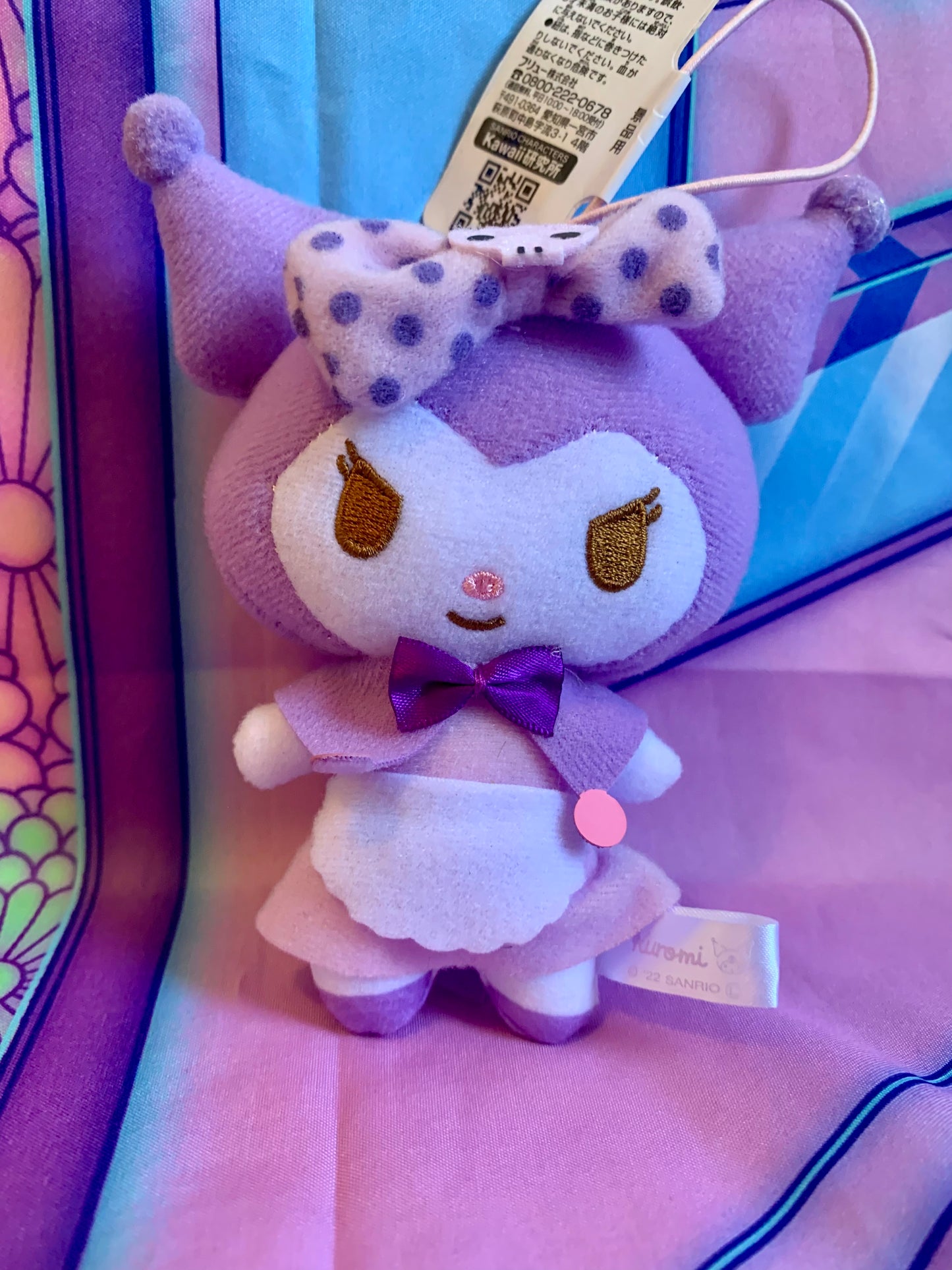 Plushie - Kuromi - My Melody & Kuromi Girly Sweet Outfit - Sanrio - 12cm - New