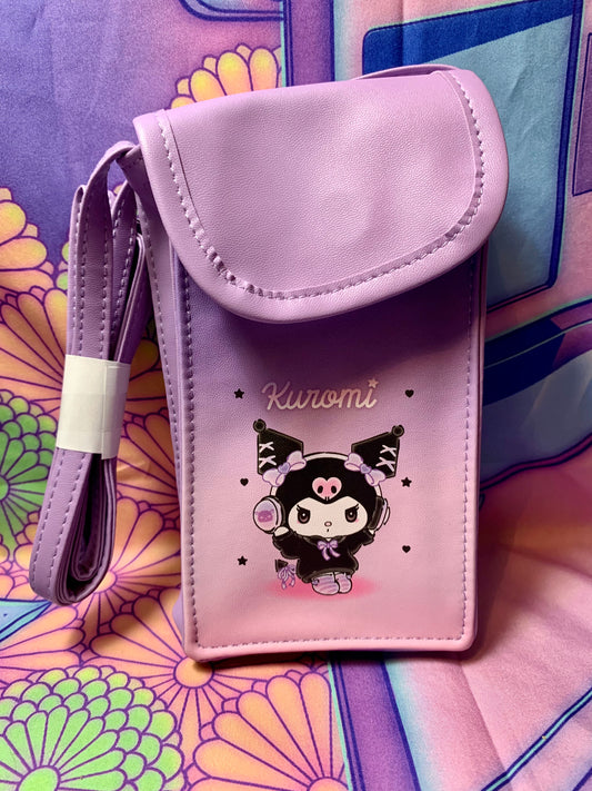 Phone Shoulder Pouch - Kuromi - Ichiban Kuji 6 - Sanrio Smiles - Like New