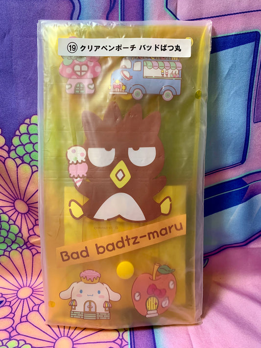 Clear Pen pouch Badtz-Maru Ichiban Kuji 19 - Sanrio Smiles - New