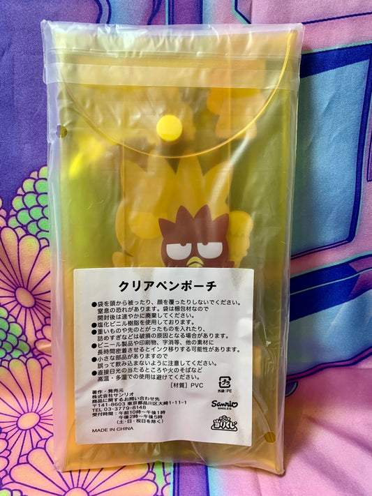 Clear Pen pouch Badtz-Maru Ichiban Kuji 19 - Sanrio Smiles - New