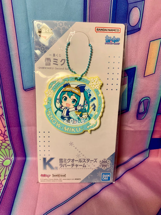 Hatsune Miku keychain - 2016 ver. Ichiban Kuji Snow Miku 2nd Season K Prize - New