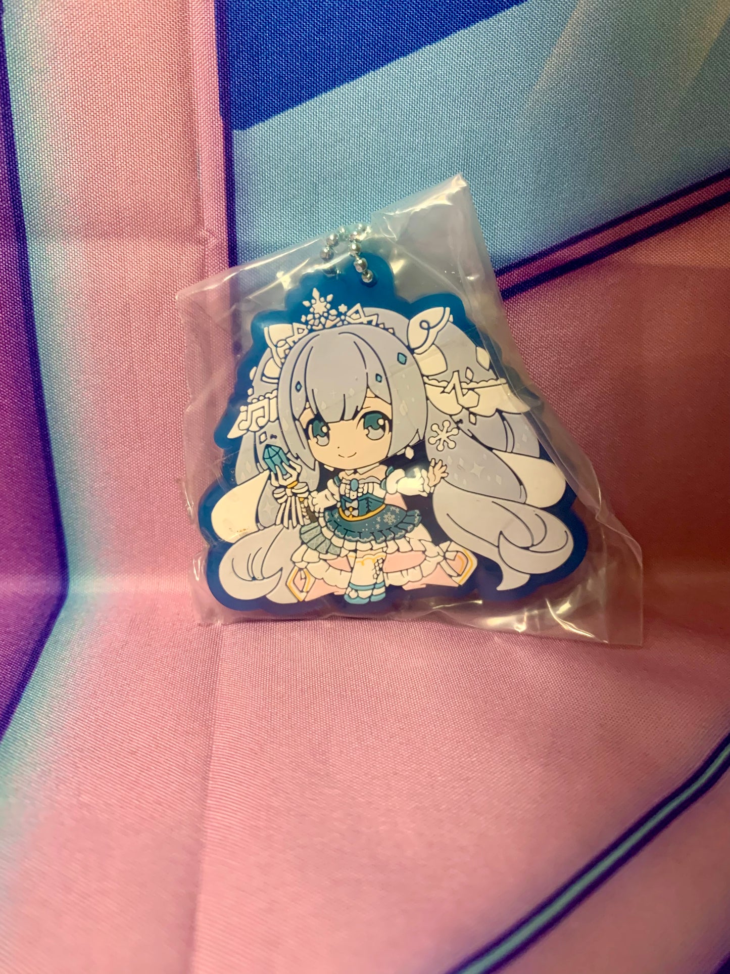 Porte clés Hatsune Miku - Snow Miku 2019 ver. - Kuji Lottery Snow Miku Asoto - Prix B - 5cm - Occasion