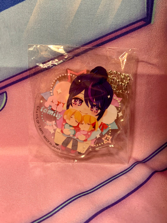 Oshi No Ko Keychain - Ai Hoshino, Aqua & Ruby - Takara Tomy Arts - 6cm - Like New
