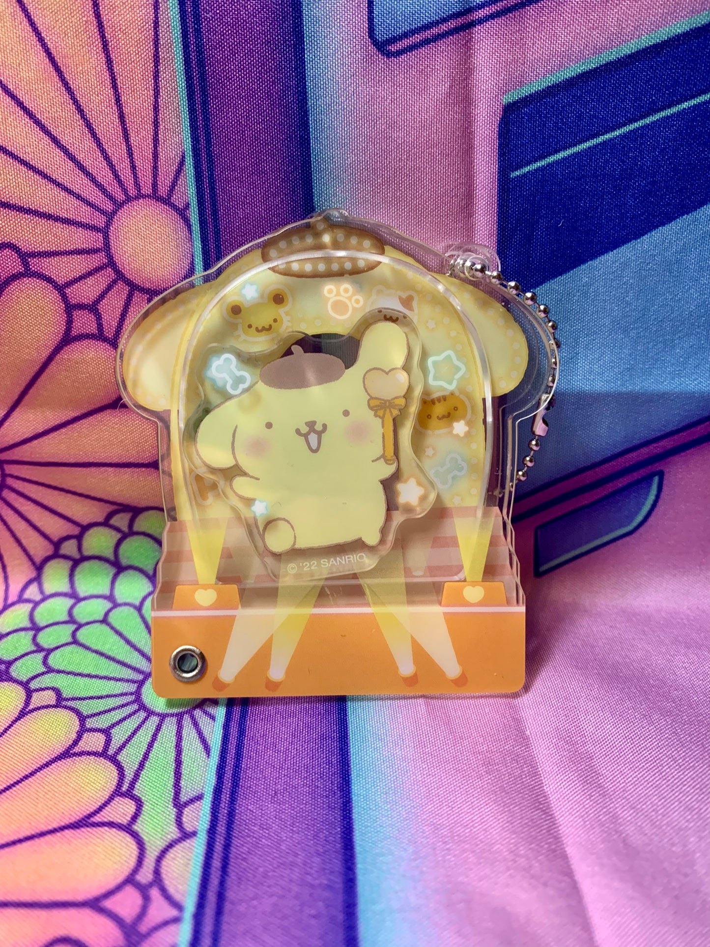Porte clés acrylique / Acrylic Keychain Pompompurin - Idol Stage - Sanrio 2022 - Très bon état
