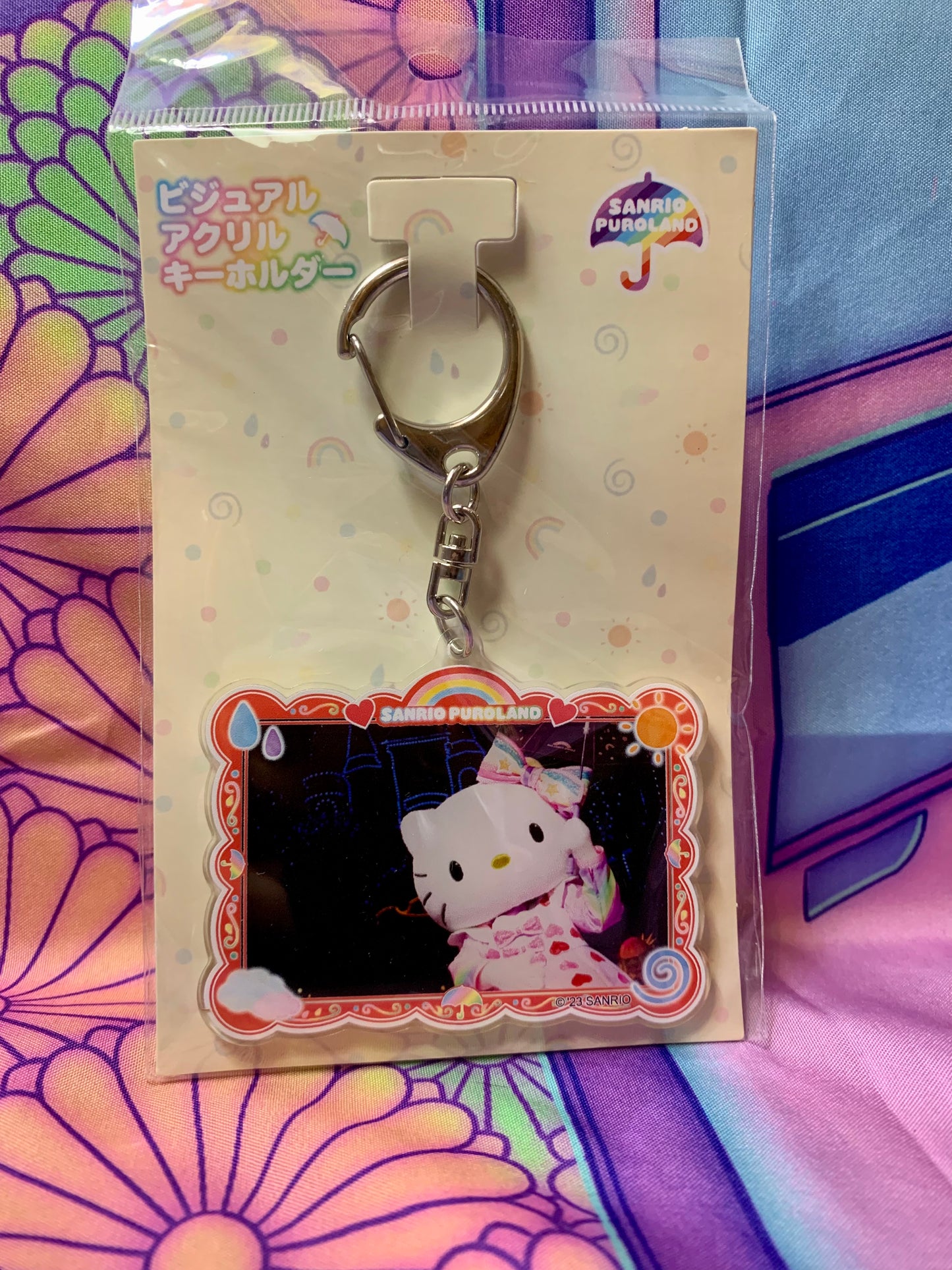 Porte clés acrylique / Acrylic keychain - Hello Kitty - Puroland - Sanrio - 7cm x 5cm - Neuf