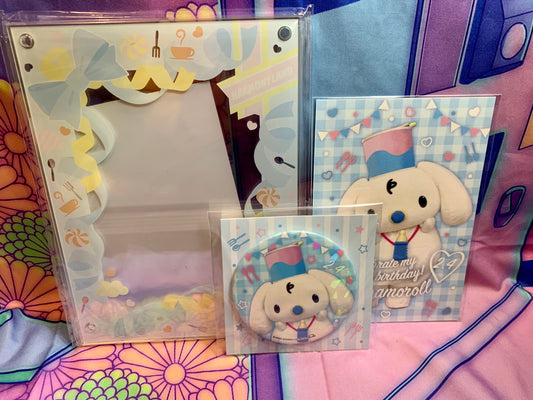 Cinnamoroll Birthday Set - Photo frame / frame / Badge / birthday card - Sanrio Harmonyland 2023 - Like New