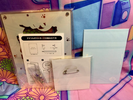 Pompompurin Birthday Set - Photo frame / frame / Badge / birthday card - Sanrio Harmonyland 2023 - Like New