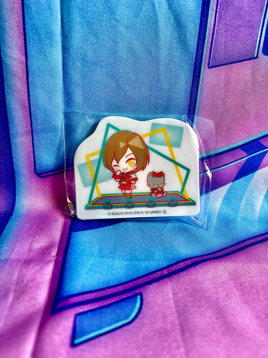 Acrylic Badge - Project Sekai Colorful Stage ft. Hatsune Miku x Sanrio - Meiko x Nya Ni Nyu Nye Nyon