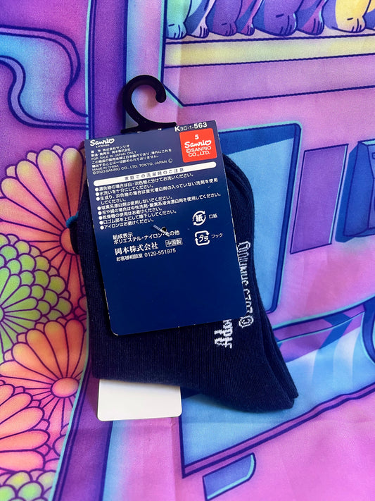 Dark blue short socks - Ado x Sanrio collaboration - Adorozatorumary - 19-24cm (Size 34-37) - New