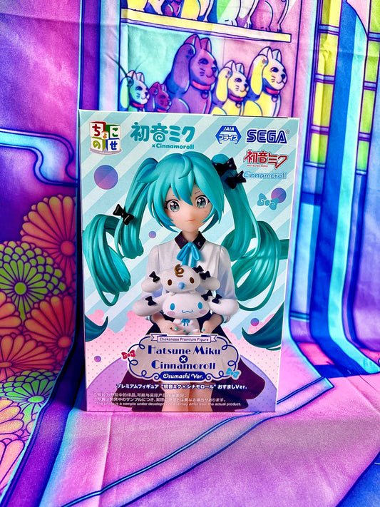 Figurine - Hatsune Miku x Cinnamoroll - Premium Chokonose Figure - Sumashi Ver. - SEGA - 14cm