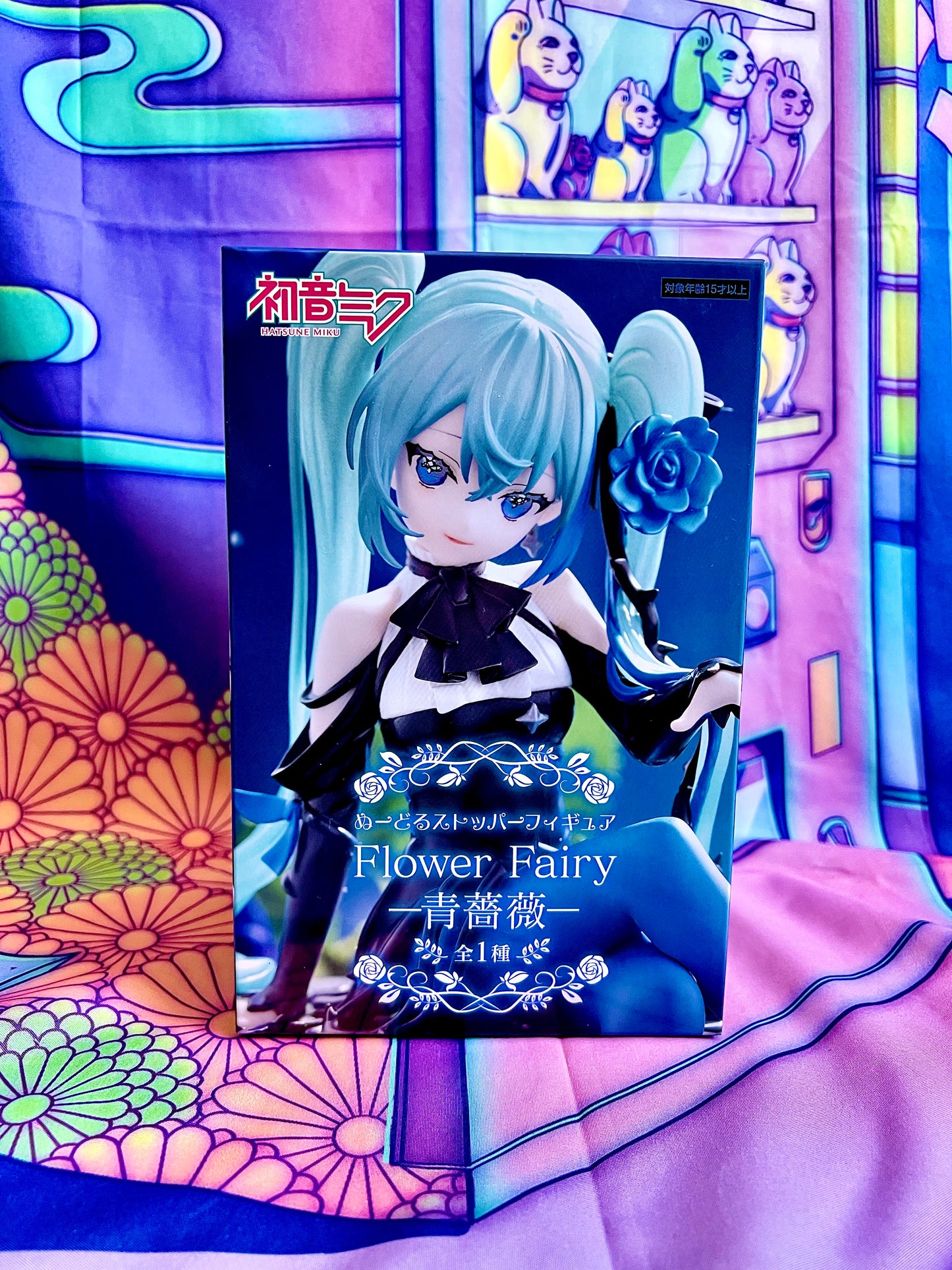 Figurine - Hatsune Miku - Flower Fairy - Noodle Stopper Figure - Blue Rose - FuRyu - 14cm