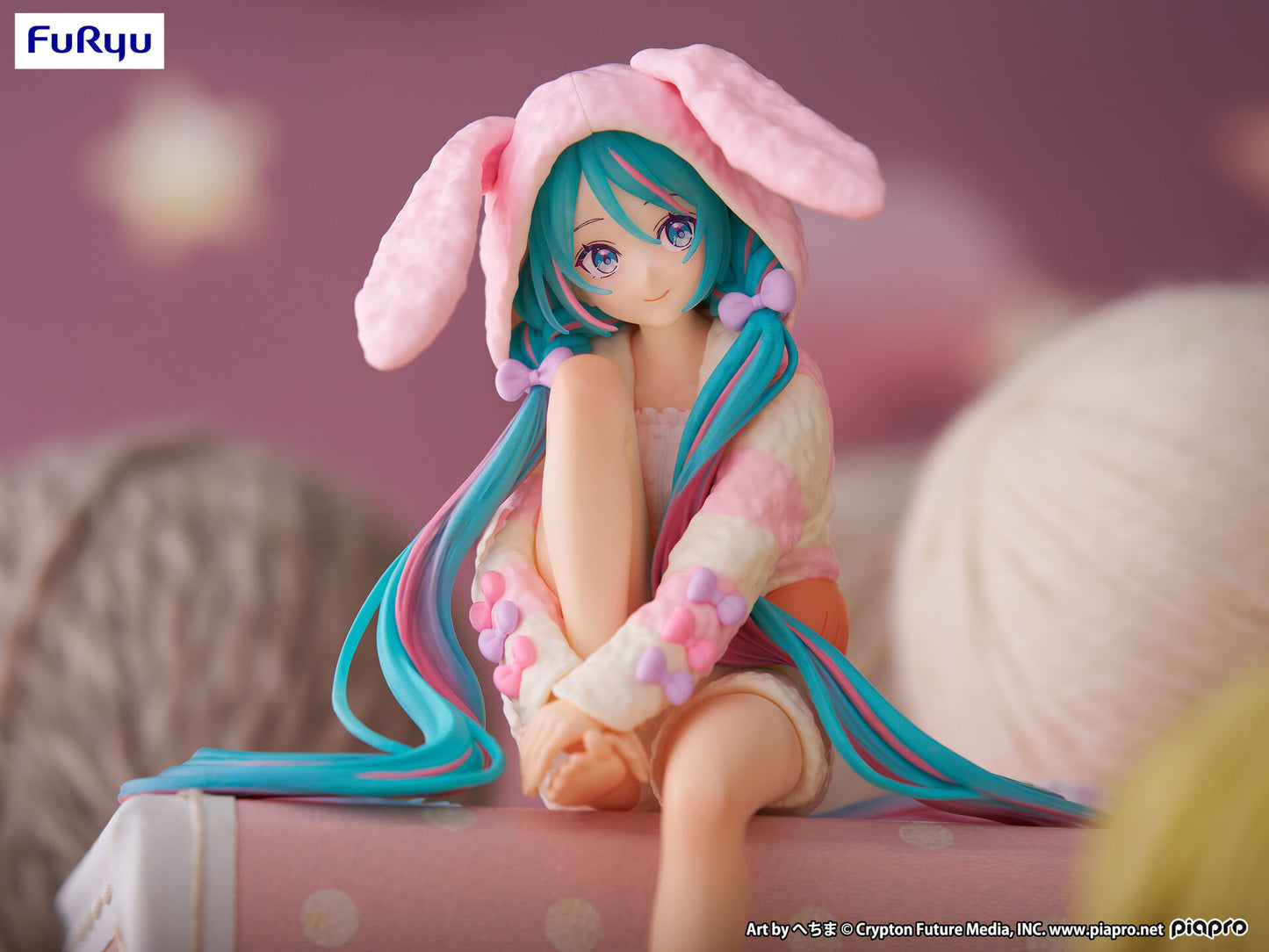 Figurine - Hatsune Miku - Noodle Stopper Figure - Usamimi Pajama - FuRyu - 14cm - New