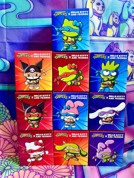 Figurine - Hello Kitty x Tortues Ninja (TNMT) - Set Complet de 10 - McDonald's 2025 x Sanrio