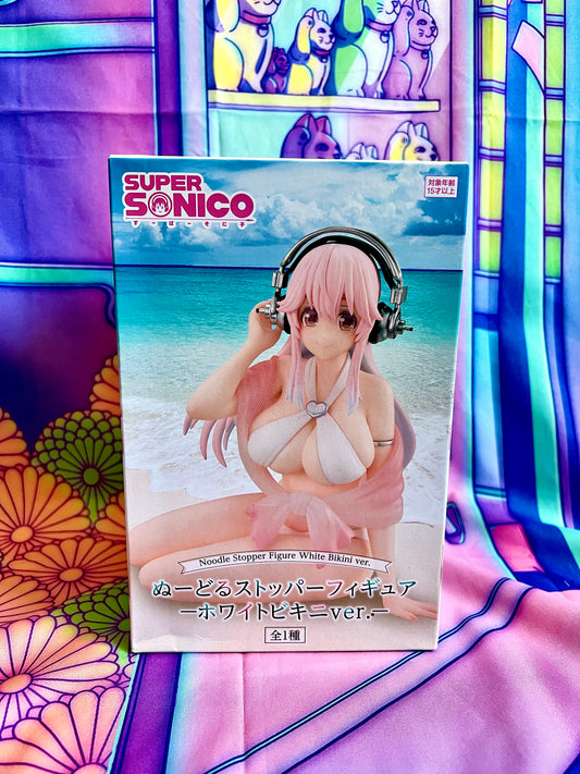 Figurine - Super Sonico - Noodle Stopper Figure - White Bikini ver - FuRyu - 11cm