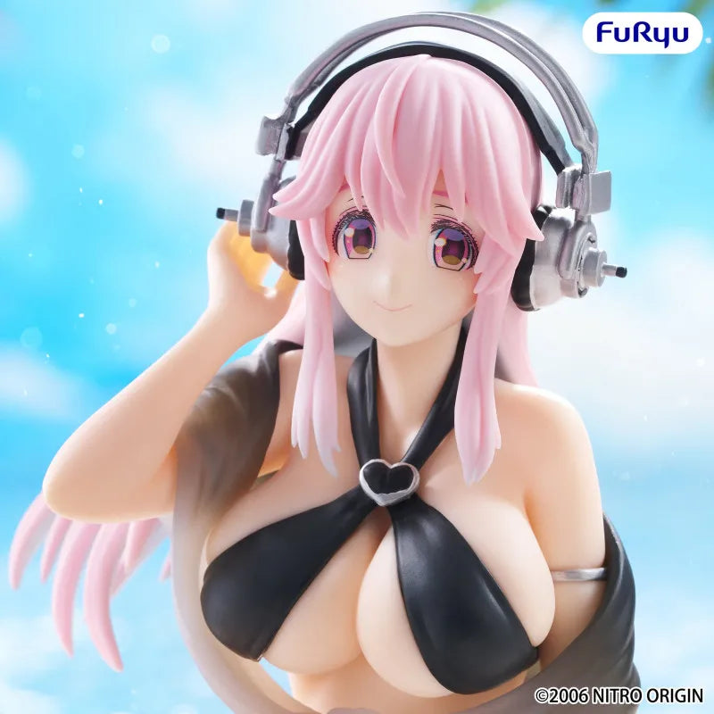 Figurine - Super Sonico - Noodle Stopper - Swimsuit Black color - 10cm [In Stock]