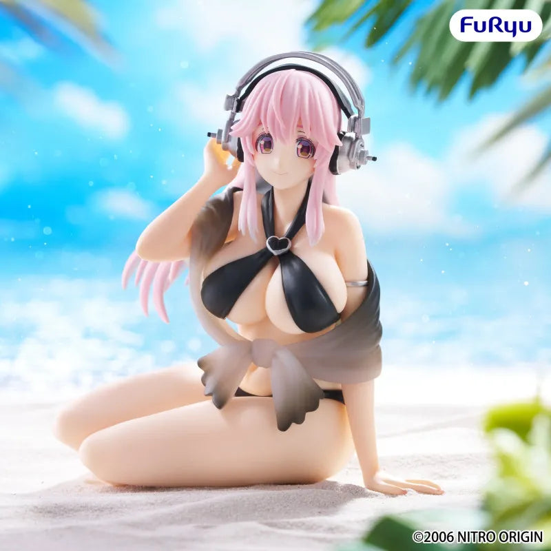 Figurine - Super Sonico - Noodle Stopper - Swimsuit Black color - 10cm [In Stock]