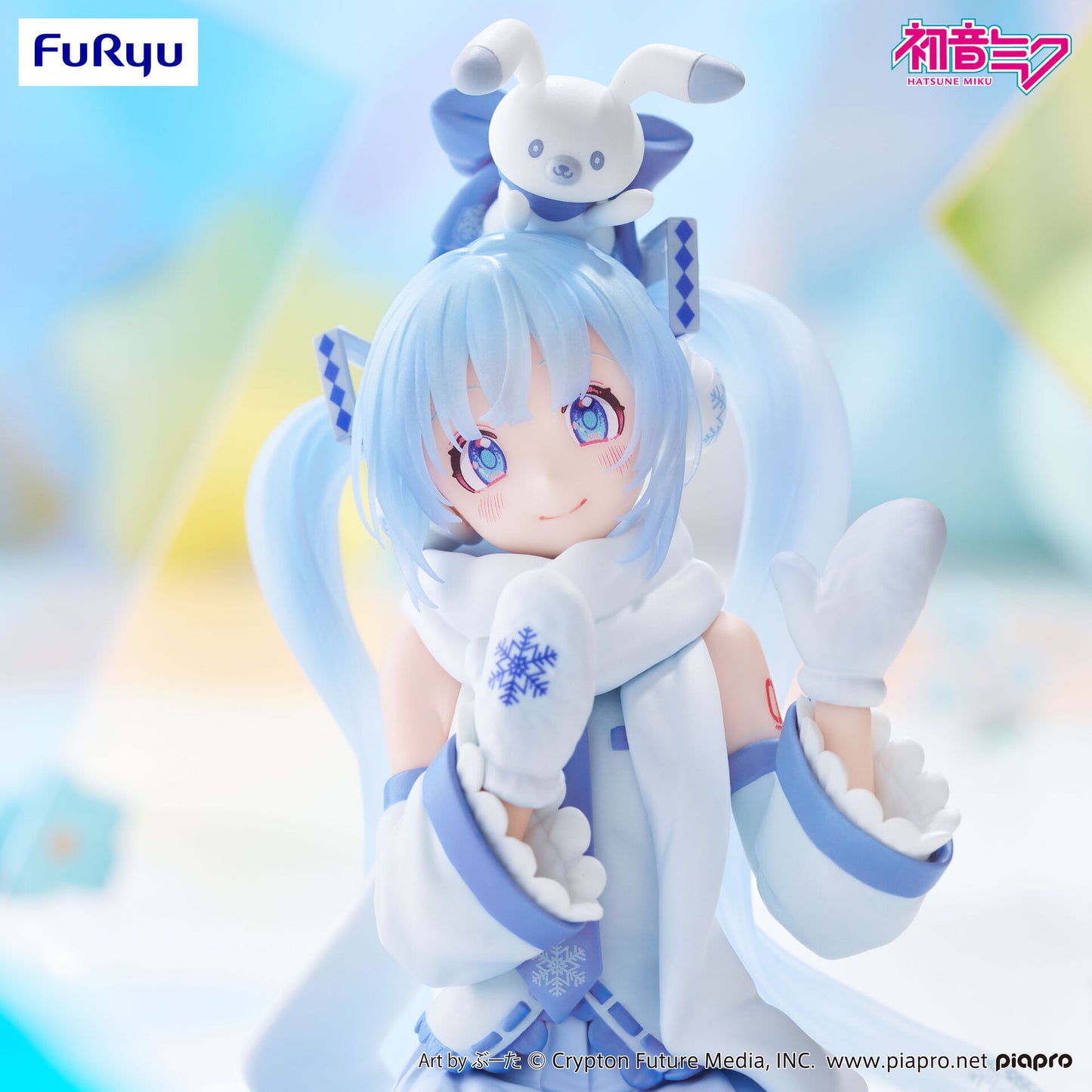 Figurine - Hatsune Miku & Rabbit Yukine - Noodle Stopper Figure - Snow Miku Sky Town ver. - 15cm