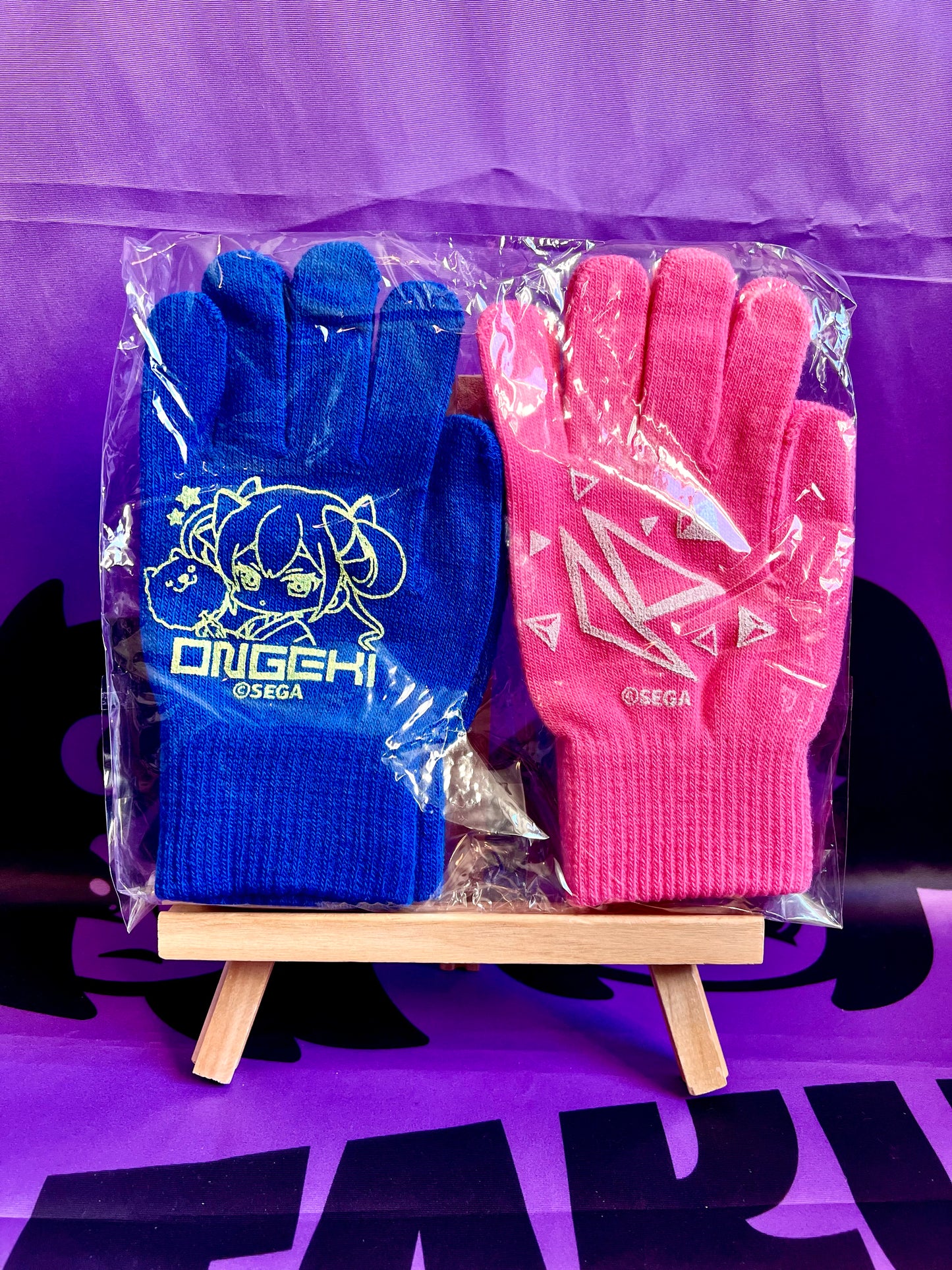 Gloves - Chunithm & Ongeki - Blue & Pink - Official - One Size (Pack of 2 Pairs)