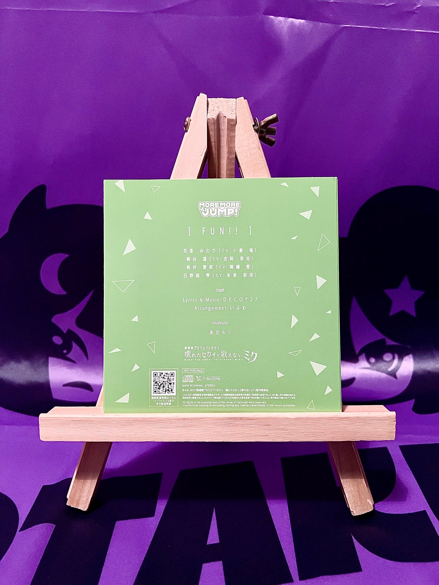 Single CD Music - Project Sekai Ft. Hatsune Miku Movie - More more Jump - Fun!! - Promo CD